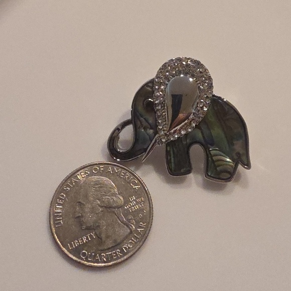 Abalone Elephant Brooch with Rhinestones | NWOT - Picture 3 of 5